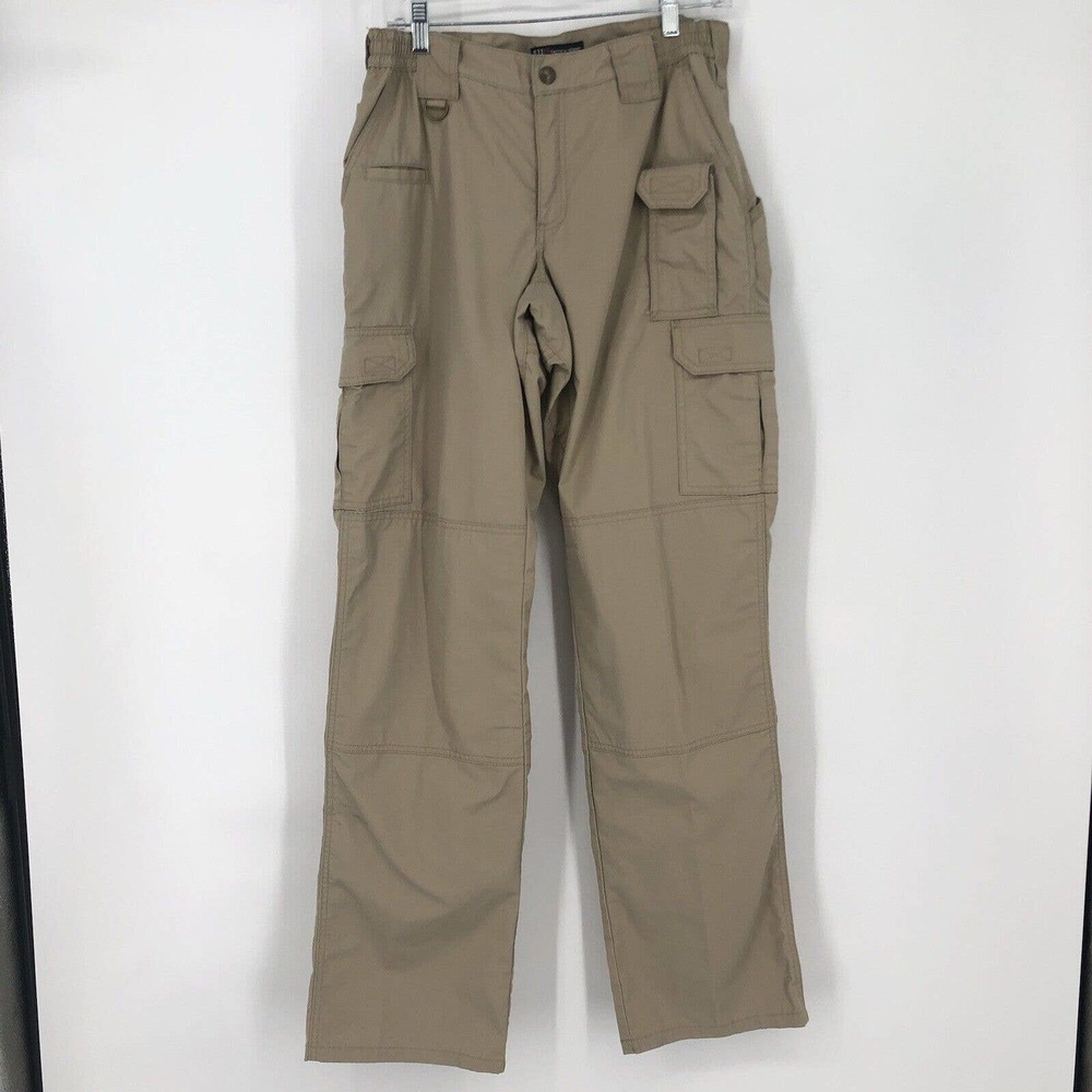 5.11 Tactical Size 12 Long Taclite Pro Ripstop Pants Khaki Cargo Pokets 64360